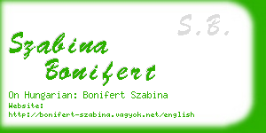 szabina bonifert business card
